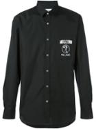 Moschino Double Question Mark Shirt, Men's, Size: 42, Black, Cotton