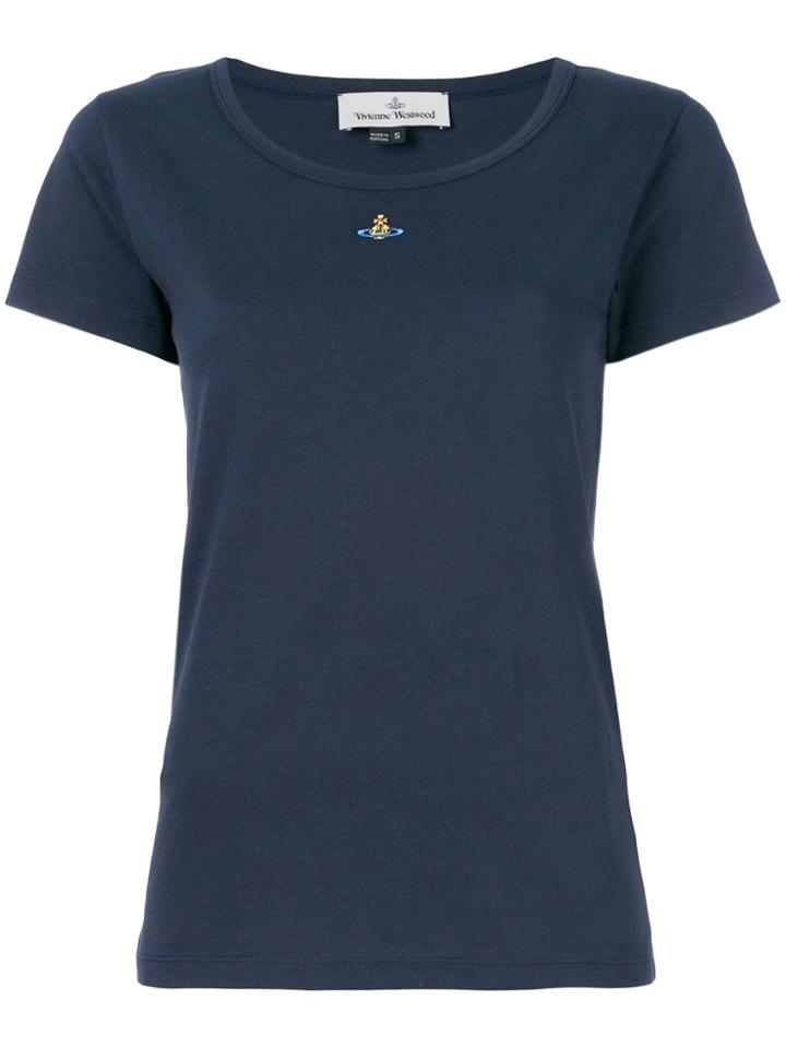 Vivienne Westwood Anglomania Embroidered Orb T-shirt - Blue