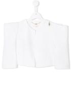 Elisabetta Franchi La Mia Bambina Structured Cropped Blazer - White