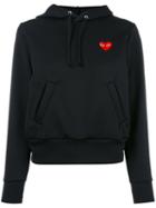 Comme Des Garçons Play Heart Patch Hoodie, Women's, Size: Small, Black, Polyester