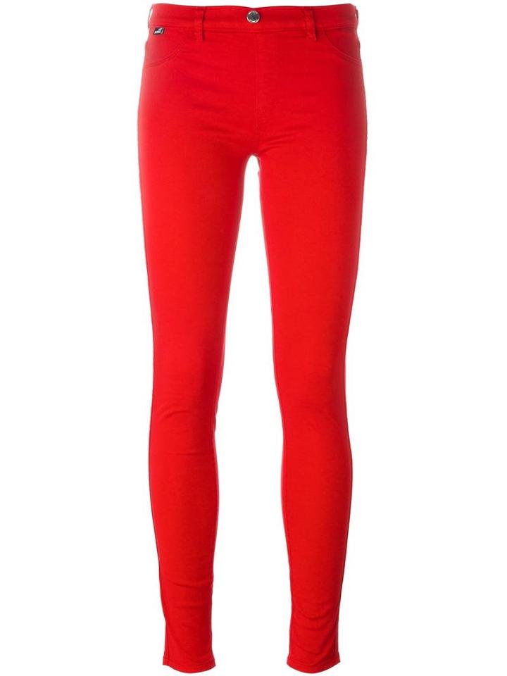 Love Moschino Skinny Jeans, Women's, Size: 27, Red, Cotton/spandex/elastane
