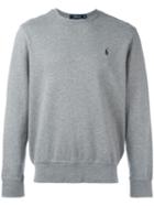 Polo Ralph Lauren Logo Patch Sweatshirt, Men's, Size: Large, Grey, Cotton/viscose/nylon
