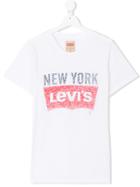 Levi's Kids Teen Worn-effect Logo Print T-shirt - White