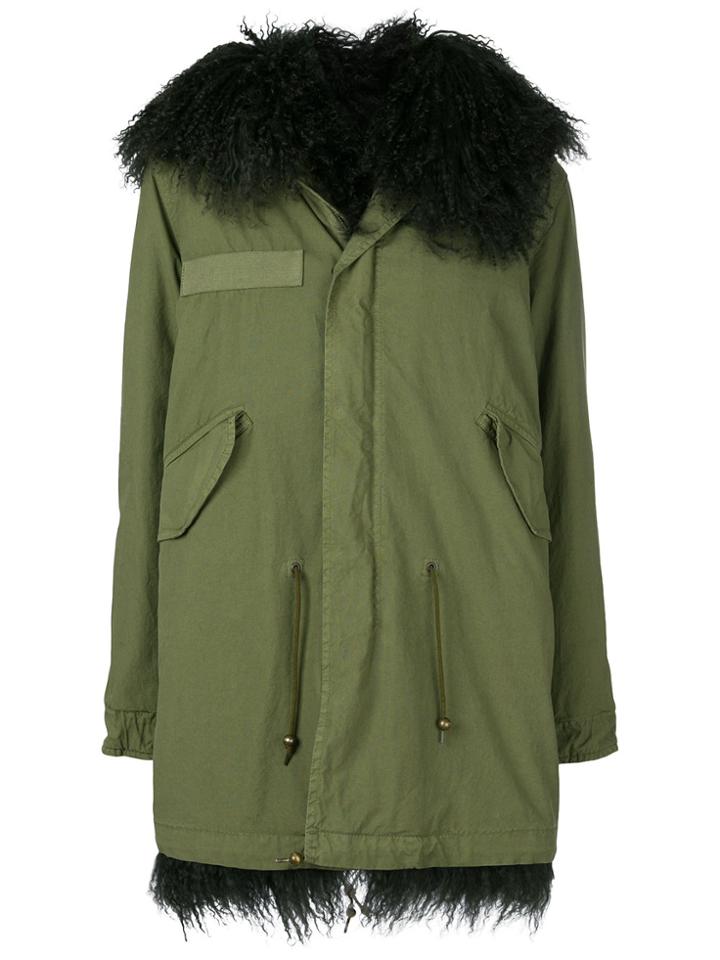 Mr & Mrs Italy Lamb Fur Hooded Parka - Green