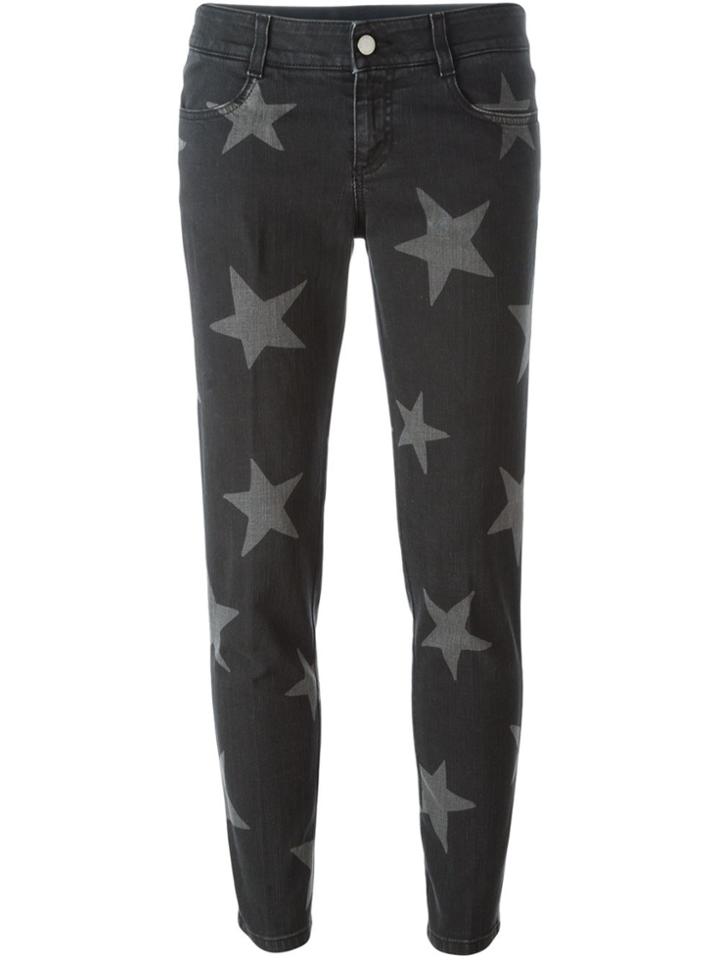 Stella Mccartney 'skinny Boyfriend' Star Print Jeans - Black