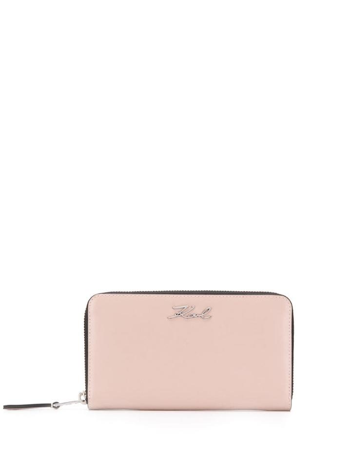 Karl Lagerfeld K/signature Zip Around Wallet - Pink