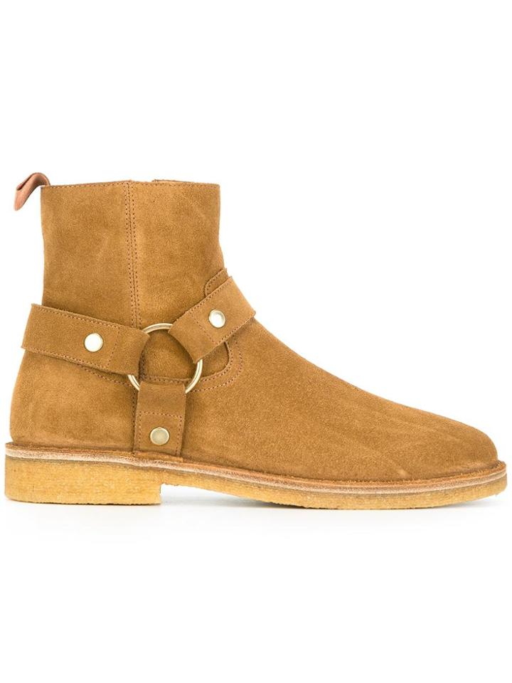 Saint Laurent Nevada 20 Harness Boots - Brown