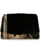 Sergio Rossi Snakeskin Print Clutch, Women's, Black
