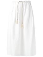 Forte Forte Drawstring Midi Skirt, Women's, Size: Ii, White, Linen/flax/cotton