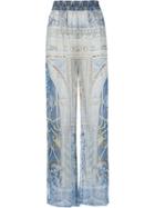 Camilla Printed Palazzo Pants, Women's, Size: 1, Blue, Silk