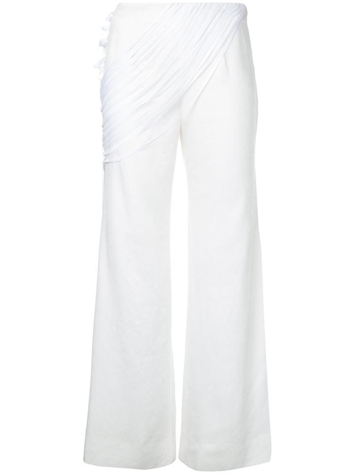 Donnah Mabel Palazzo Pants, Women's, Size: 0, White, Acetate/polyester