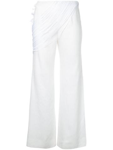 Donnah Mabel Palazzo Pants, Women's, Size: 0, White, Acetate/polyester