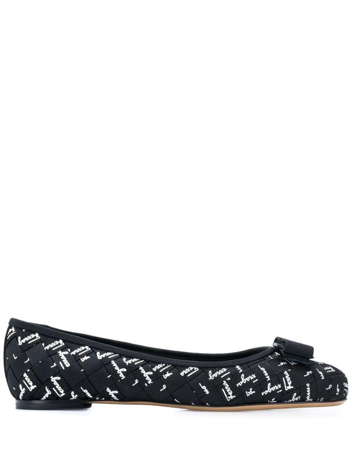 Salvatore Ferragamo Vara Bow Ballerinas - Black