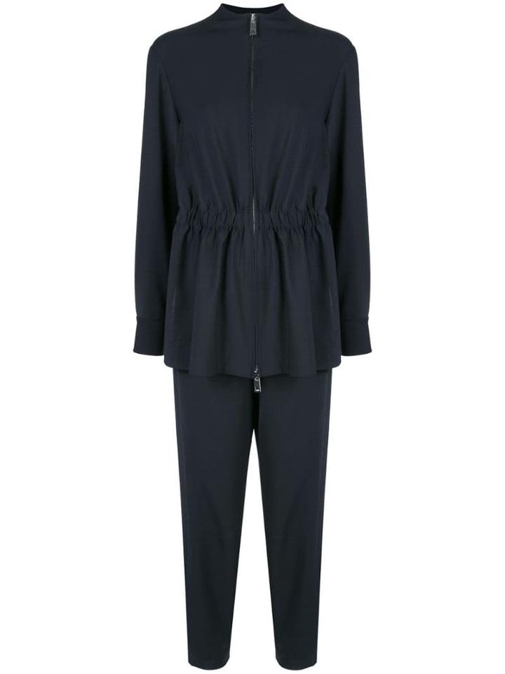 Tibi Plain Weave Double Layer Jumpsuit - Black