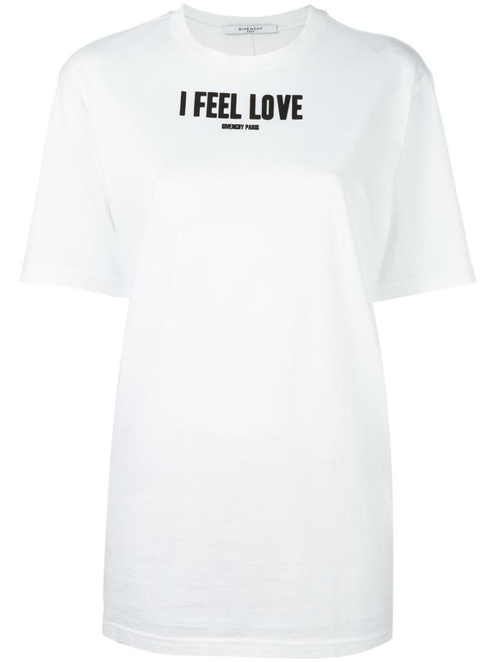 Givenchy I Feel Love Printed T-shirt, Women's, Size: Medium, White, Cotton