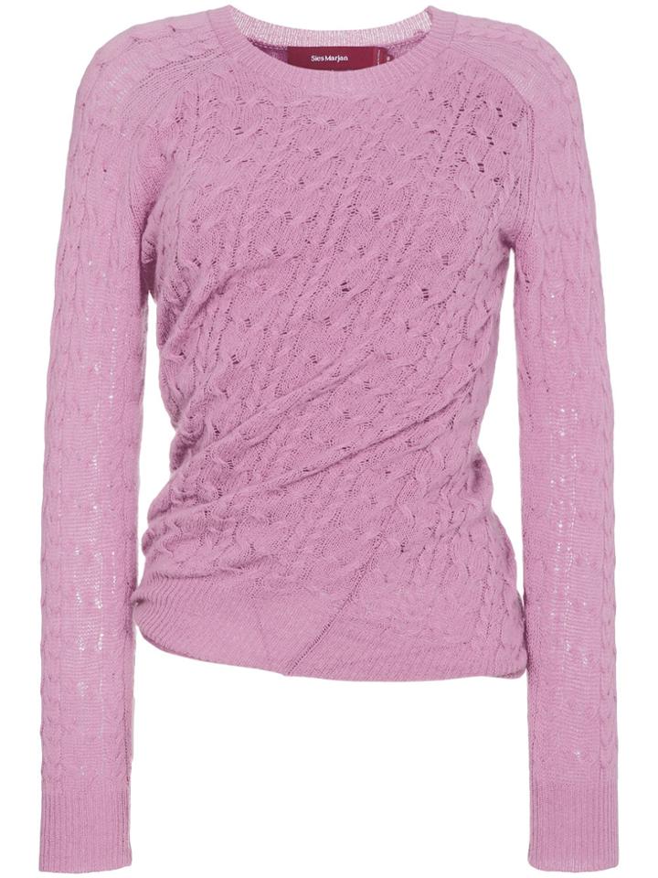 Sies Marjan Libbie Crewneck Sweater With Twist Detail - Pink & Purple