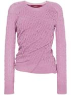 Sies Marjan Libbie Crewneck Sweater With Twist Detail - Pink & Purple