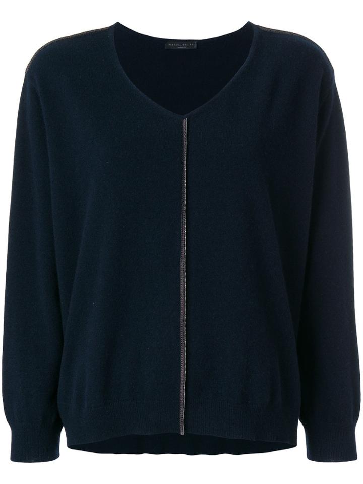 Fabiana Filippi Cashmere V-neck Jumper - Blue