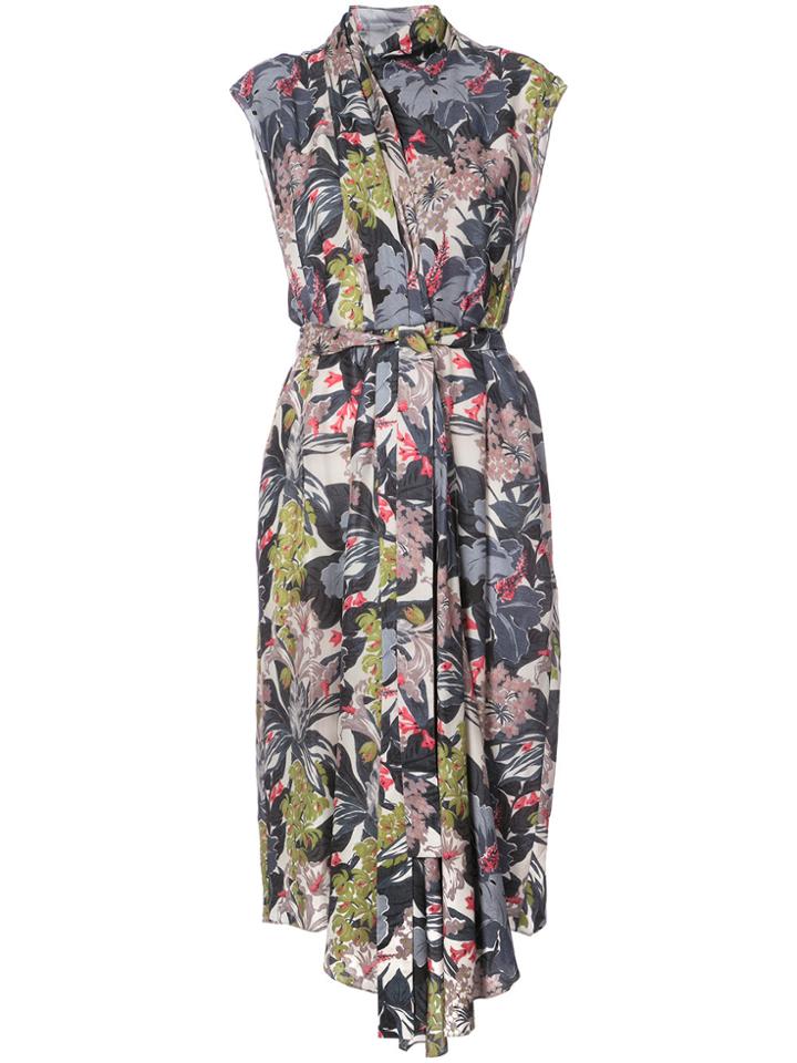 Tome Floral Asymmetric Dress - Multicolour