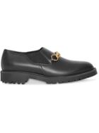 Burberry Link Detail Leather Shoes - Black