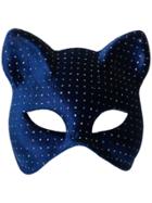 Maison Michel Glittery Cat Mask - Blue