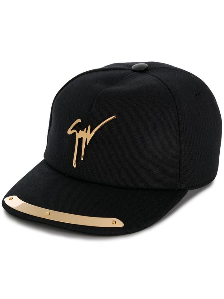 Giuseppe Zanotti Gold-tone Tipped Cap - Black