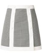 Sara Battaglia Gingham A-line Skirt - White