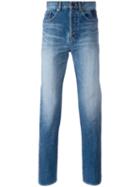 Saint Laurent Embroidered Slim Fit Jeans, Men's, Size: 30, Blue, Cotton