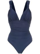 Brigitte 'eli' Draped Swimsuit - Blue