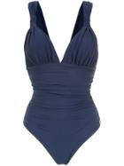 Brigitte 'eli' Draped Swimsuit - Blue