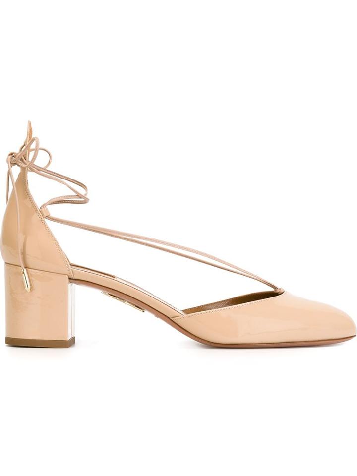 Aquazzura Alexa Pumps, Women's, Size: 40, Nude/neutrals, Calf Leather/leather