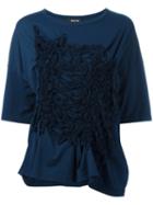 Zucca - Gathered Front T-shirt - Women - Cotton - M, Women's, Blue, Cotton