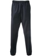 H Beauty & Youth Ribbed Cuff Trousers, Men's, Size: Large, Black, Wool