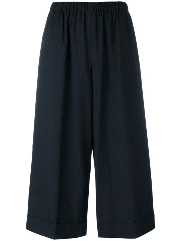 Comme Des Garçons Comme Des Garçons Striped Culottes - Black
