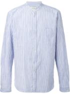 Oliver Spencer Band Collar Striped Shirt