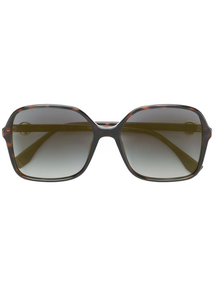 Fendi Eyewear Tortoiseshell Square Sunglasses - Brown