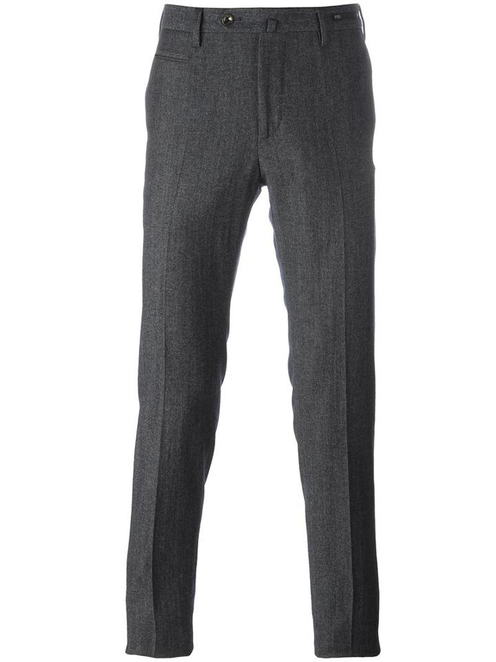 Pt01 Tailored Straight Trousers, Men's, Size: 50, Grey, Cotton/polyamide/spandex/elastane/virgin Wool