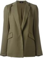 Theory Flap Pocket Blazer, Women's, Size: 6, Green, Polyester/virgin Wool