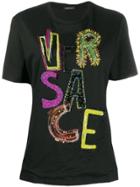 Versace Logo Sequin T-shirt - Black