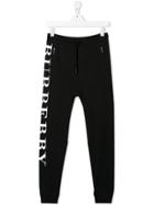 Burberry Kids Logo Print Track Pants - Black