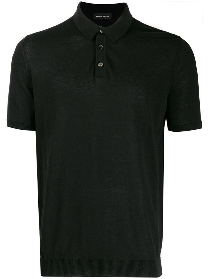Roberto Collina Classic Short-sleeve Polo Top - Black