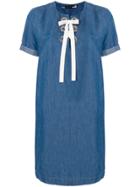 Love Moschino Lace Up Denim Dress - Blue