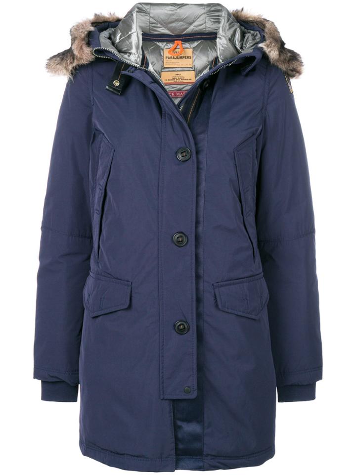 Parajumpers Furry Trim Parka - Blue