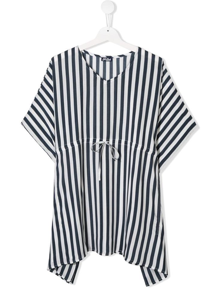 Mc2 Saint Barth Kids Teen Striped Dress - Blue