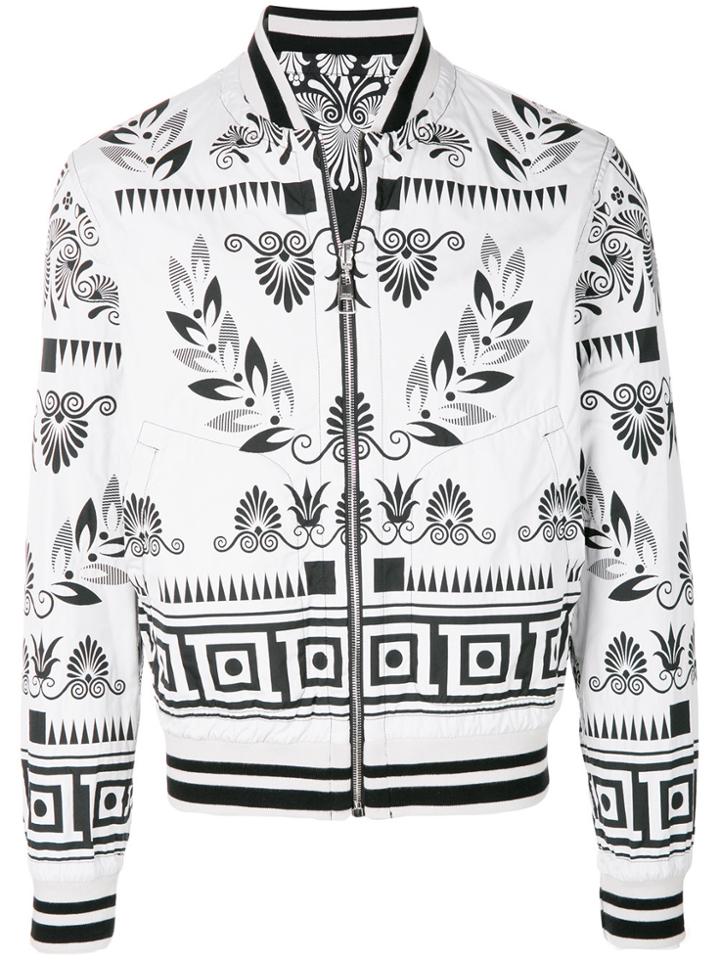 Versace Collection Patterned Bomber Jacket - Grey
