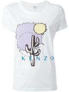 Kenzo Cactus Print T-shirt, Women's, Size: Large, White, Modal/cotton