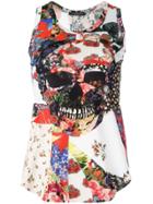 Alexander Mcqueen Floral Skull Print Tank Top - Multicolour