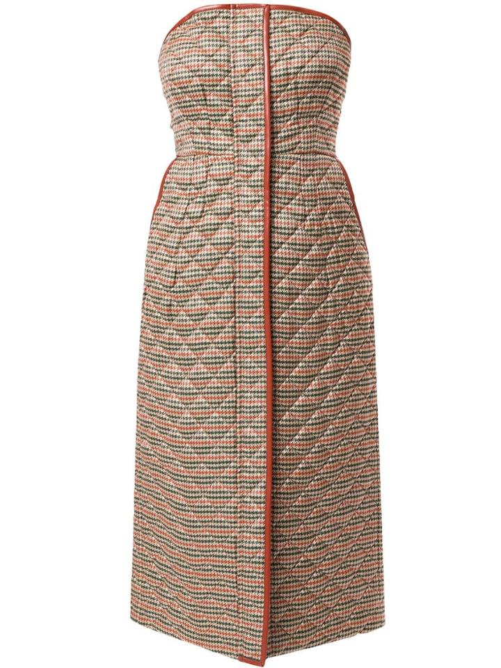 Anteprima Pied De Poule Fuido Dress - Orange
