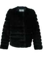 Meteo By Yves Salomon Panelled Fur Jacket, Women's, Size: 36, Black, Silk/hemp/rabbit Fur