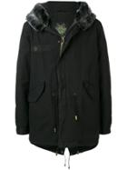 Mr & Mrs Italy Fur Trimmed Hood Parka - Black